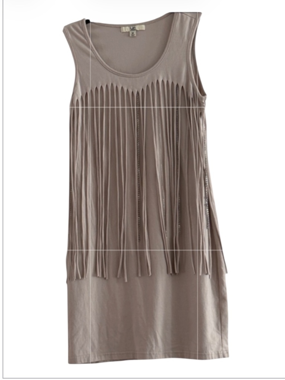 YA Los Angeles Taupe Sleeveless Tassel Fringe Western Cowgirl Mini Dress Size M